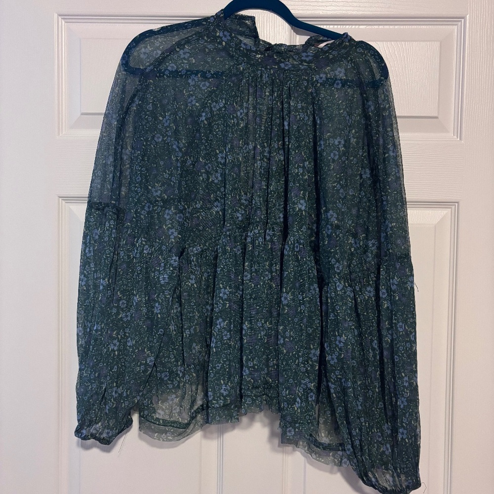 Free People mesh floral top